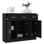 Credenza Nera 91x28x75 cm in Legno Multistrato