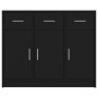 Credenza Nera 91x28x75 cm in Legno Multistrato