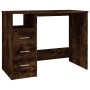 Scrivania Cassetti Rovere Fumo 102x50x76 cm Legno Multistrato