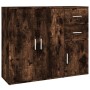 Credenza Rovere Fumo 91x29,5x75 cm in Legno Multistrato