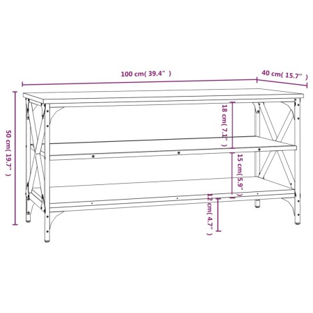 Mobile Porta TV Nero 100x40x50 cm in Legno Multistrato