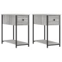 Comodini 2 pz Grigio Sonoma 30x60x60 cm in Legno Multistrato