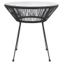 Tavolo da Pranzo per Giardino Nero Ø70x74 cm in Rattan e Vetro