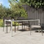 Tavolo Giardino Bianco 190x90x75 cm Vetro Temperato Polyrattan