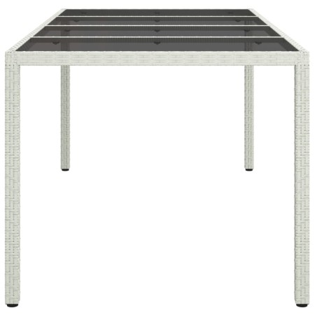 Tavolo Giardino Bianco 190x90x75 cm Vetro Temperato Polyrattan