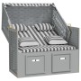 Strandkorb Cuscini Polyrattan e Legno Massello Grigio e Bianco