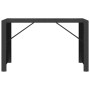 Tavolo da Bar con Piano in Vetro Nero 185x80x110 cm Polyrattan