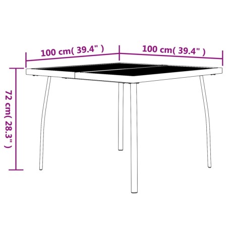 Tavolo da Giardino Antracite 100x100x72 cm Rete d'Acciaio