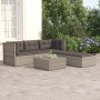 Set Divani da Giardino 5 pz con Cuscini in Polyrattan Grigio