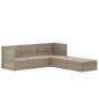 Set Divani da Giardino 5 pz con Cuscini in Polyrattan Grigio