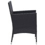 Set da Pranzo da Giardino 5 pz con Cuscini in Polyrattan Nero