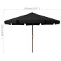 Ombrellone da Esterni con Palo in Legno 330 cm Nero