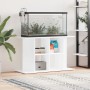 Supporto Acquario 100x40x60cm Legno Multistrato Bianco Lucido