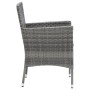 Set da Pranzo da Giardino 7 pz con Cuscini in Polyrattan Grigio