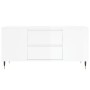 Tavolino Salotto Bianco Lucido 102x44,5x50 cm Legno Multistrato