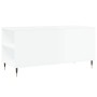 Tavolino Salotto Bianco Lucido 102x44,5x50 cm Legno Multistrato