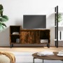 Mobile TV Rovere Fumo 100x35x55 cm in Legno Multistrato