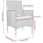 Set da Pranzo da Esterno 9 pz con Cuscini in Polyrattan Grigio