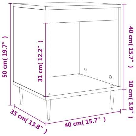 Comodini 2pz Rovere Sonoma 40x35x50 cm in Legno Multistrato