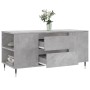 Tavolino Salotto Grigio Cemento 102x44,5x50cm Legno Multistrato