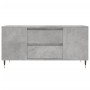 Tavolino Salotto Grigio Cemento 102x44,5x50cm Legno Multistrato