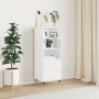 Credenza Bianco Lucido 40x36x110 cm in Legno Multistrato