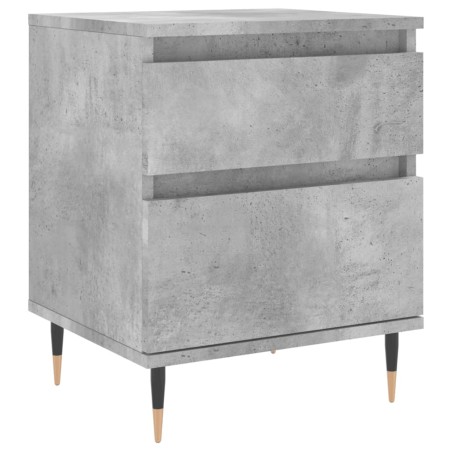 Comodini 2pz Grigio Cemento 40x35x50 cm in Legno Multistrato