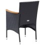 Set Pranzo da Giardino 9 pz con Cuscini in Polyrattan Nero