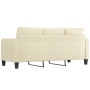 Divano a 3 Posti Crema 180 cm in Similpelle