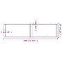 Piano Tavolo Marrone Chiaro 200x50x(2-4) cm Rovere Non Trattato