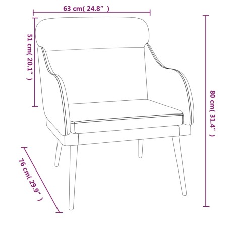 Poltrona Nera 63x76x80 cm Velluto