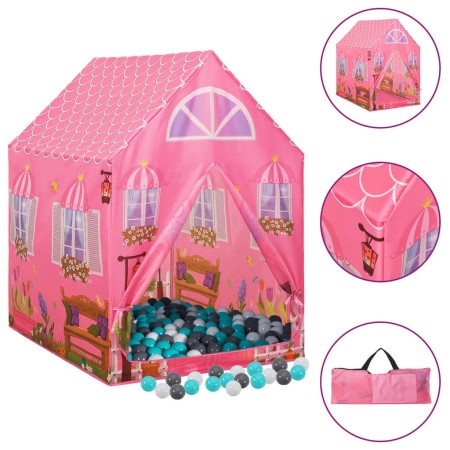 Tenda da Gioco per Bambini Rosa con 250 Palline 69x94x104 cm