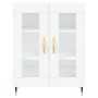 Credenza Bianca 69,5x34x180 cm in Legno Multistrato