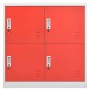 Armadietti Chiavi 5pz Grigio Chiaro Rosso 90x45x92,5cm Acciaio