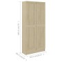 Libreria Rovere Sonoma 82,5x30,5x185,5 cm in Legno Multistrato