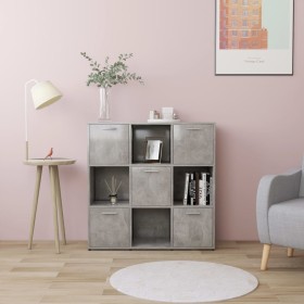 Libreria Grigio Cemento 90x30x90 cm in Legno Multistrato