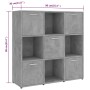 Libreria Grigio Cemento 90x30x90 cm in Legno Multistrato