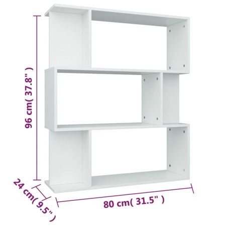 Libreria/Divisorio Bianco 80x24x96 cm in Legno Multistrato