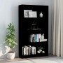 Libreria a 4 Ripiani Nera 80x24x142 cm in Legno Multistrato