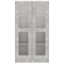 Armadietto Vetrina Grigio Cemento 82,5x30,5x150 cm Multistrato