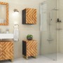 Mobiletto da Bagno Marrone e Nero 38x33,5x58 cm Legno di Mango