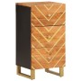 Credenza Marrone e Nera 40x33,5x75cm in Legno Massello di Mango