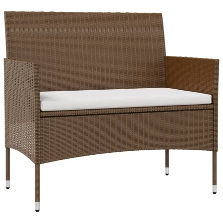 Set Divani da Giardino 16 pz con Cuscini in Polyrattan Marrone