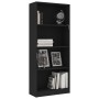 Libreria a 4 Ripiani Nera 60x24x142 cm in Legno Multistrato