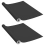 Pellicole Autoadesive per Mobili 2 pz Nere 500x90 cm in PVC