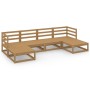 Set Divani da Giardino 6 pz in Legno Massello di Pino