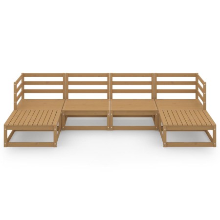 Set Divani da Giardino 6 pz in Legno Massello di Pino