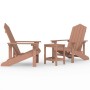 Sedie da Giardino con Tavolo Adirondack in HDPE Marrone