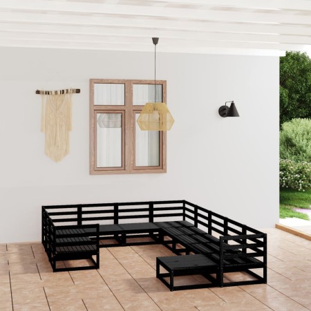 Set Divani da Giardino 11 pz in Legno Massello di Pino