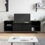 Mobile Porta TV Nero 160x35x55 cm in Legno Multistrato